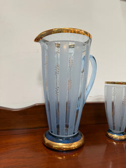 Quality Art Deco Style Lemonade Set Of Jug & 4 Glasses | Antique & Vintage | Moonee Ponds Antiques | Australia Wide Delivery