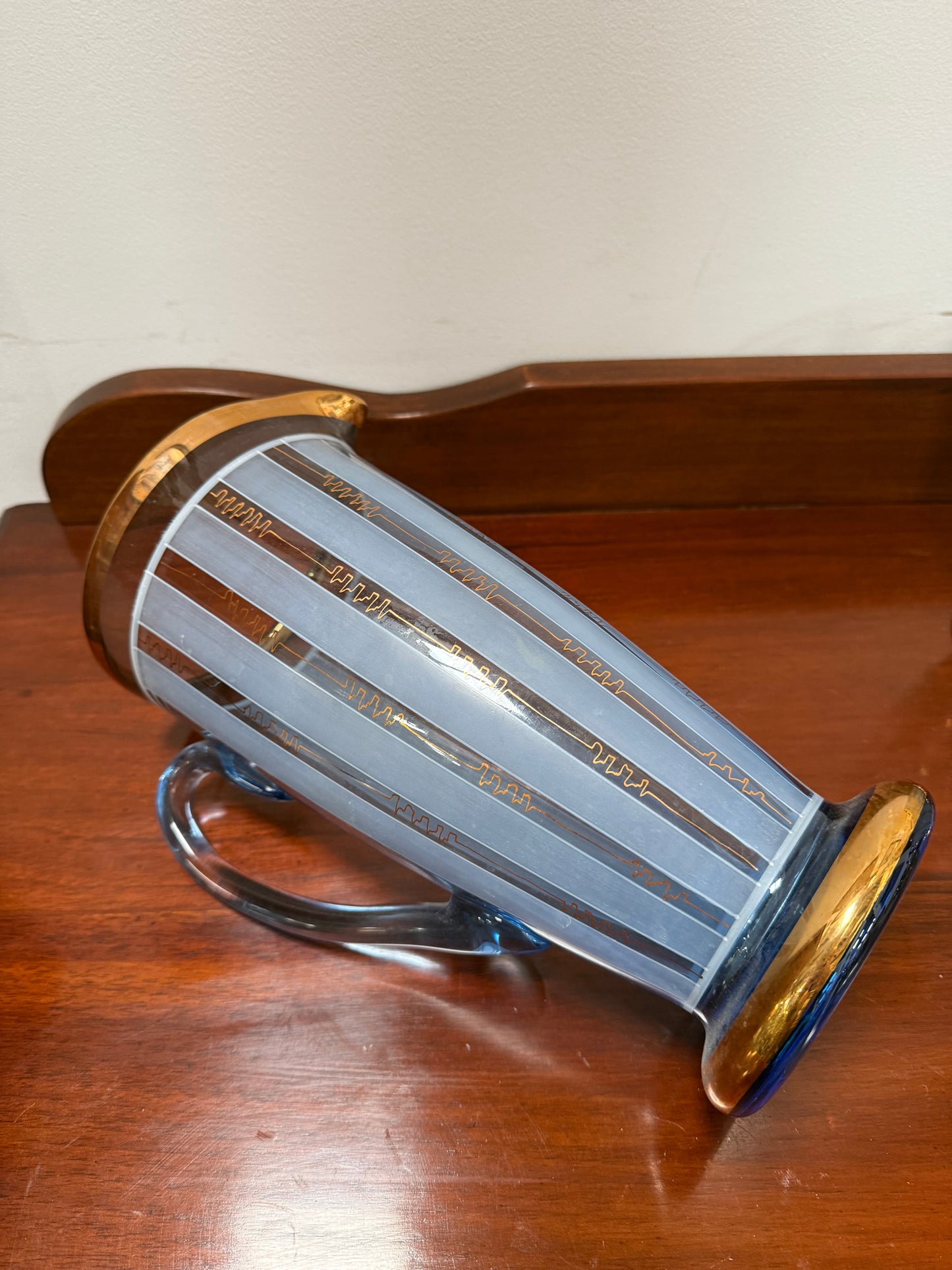 Quality Art Deco Style Lemonade Set Of Jug & 4 Glasses