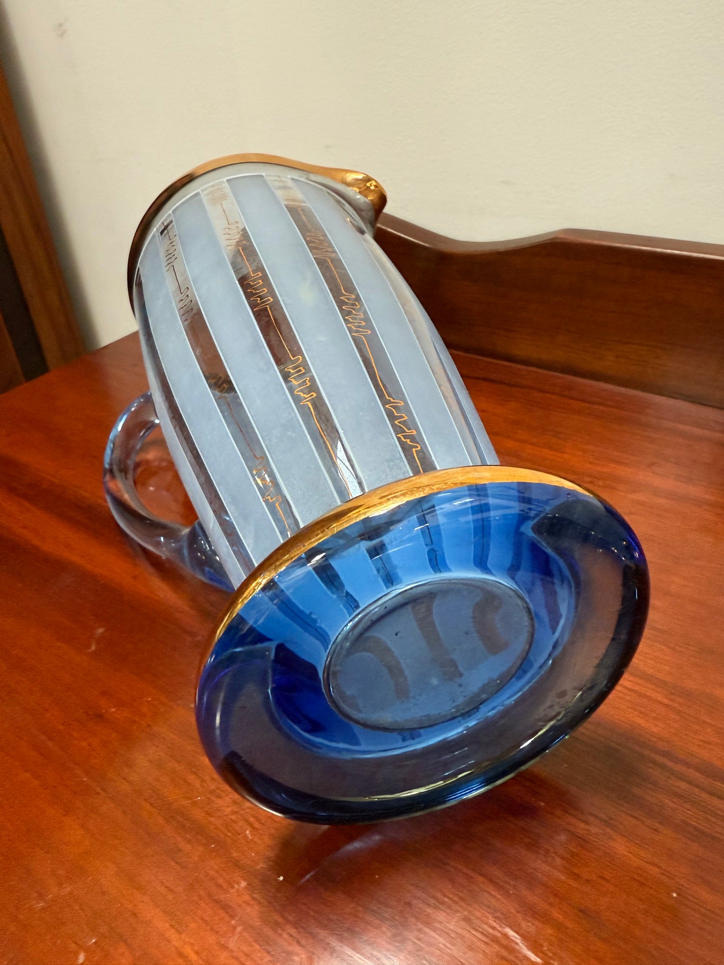 Quality Art Deco Style Lemonade Set Of Jug & 4 Glasses