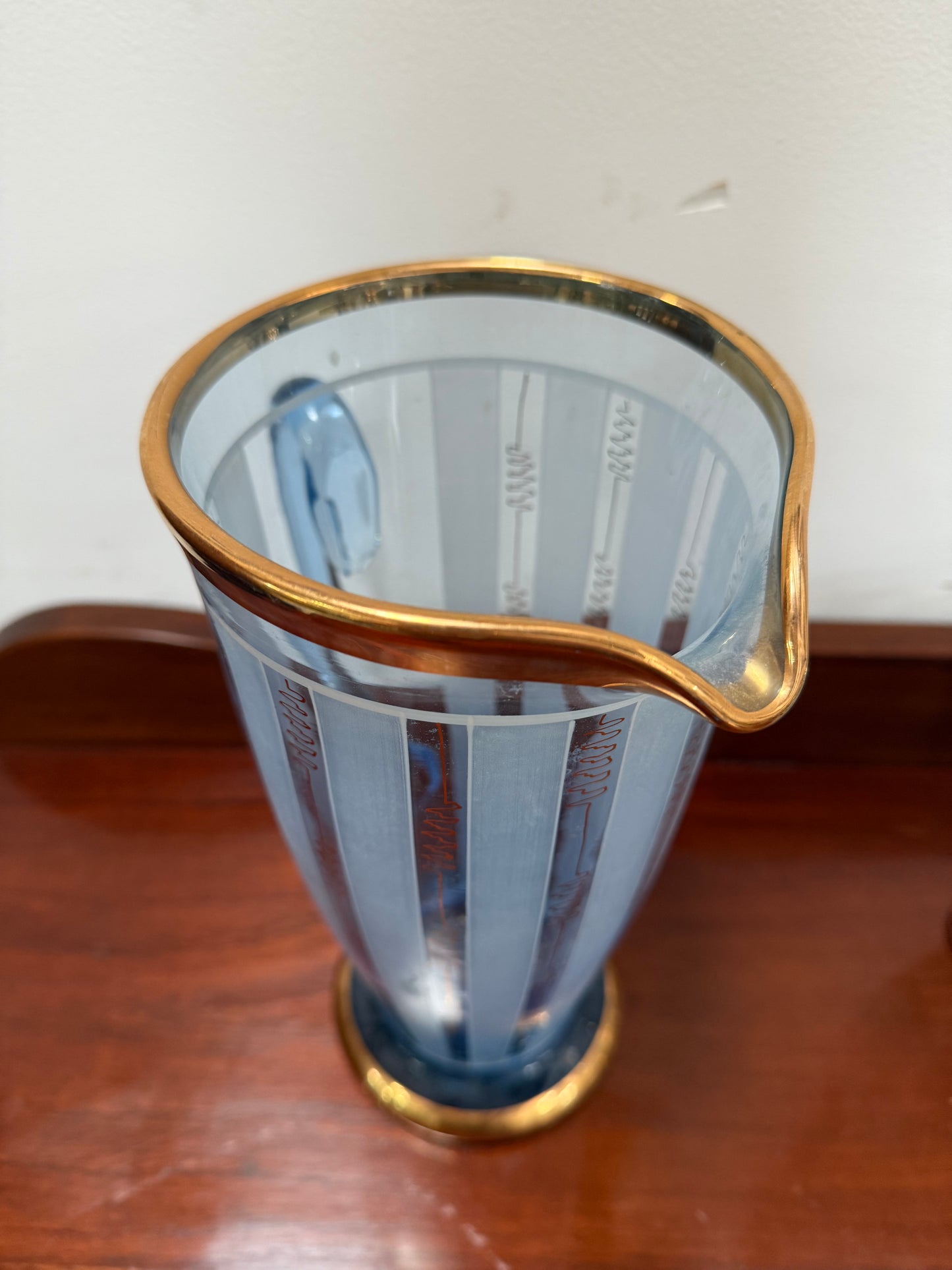 Quality Art Deco Style Lemonade Set Of Jug & 4 Glasses