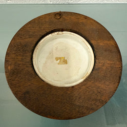 Antique Framed Pratt Ware Pot Lid "On Guard"