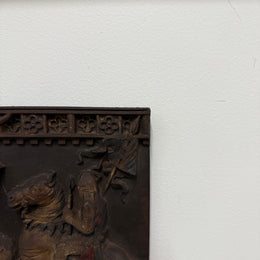 Vintage Wall Plaque Featuring Medieval Battle