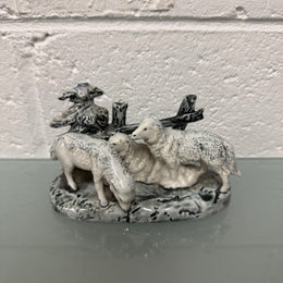 Vintage Signed Sheep Sculpture