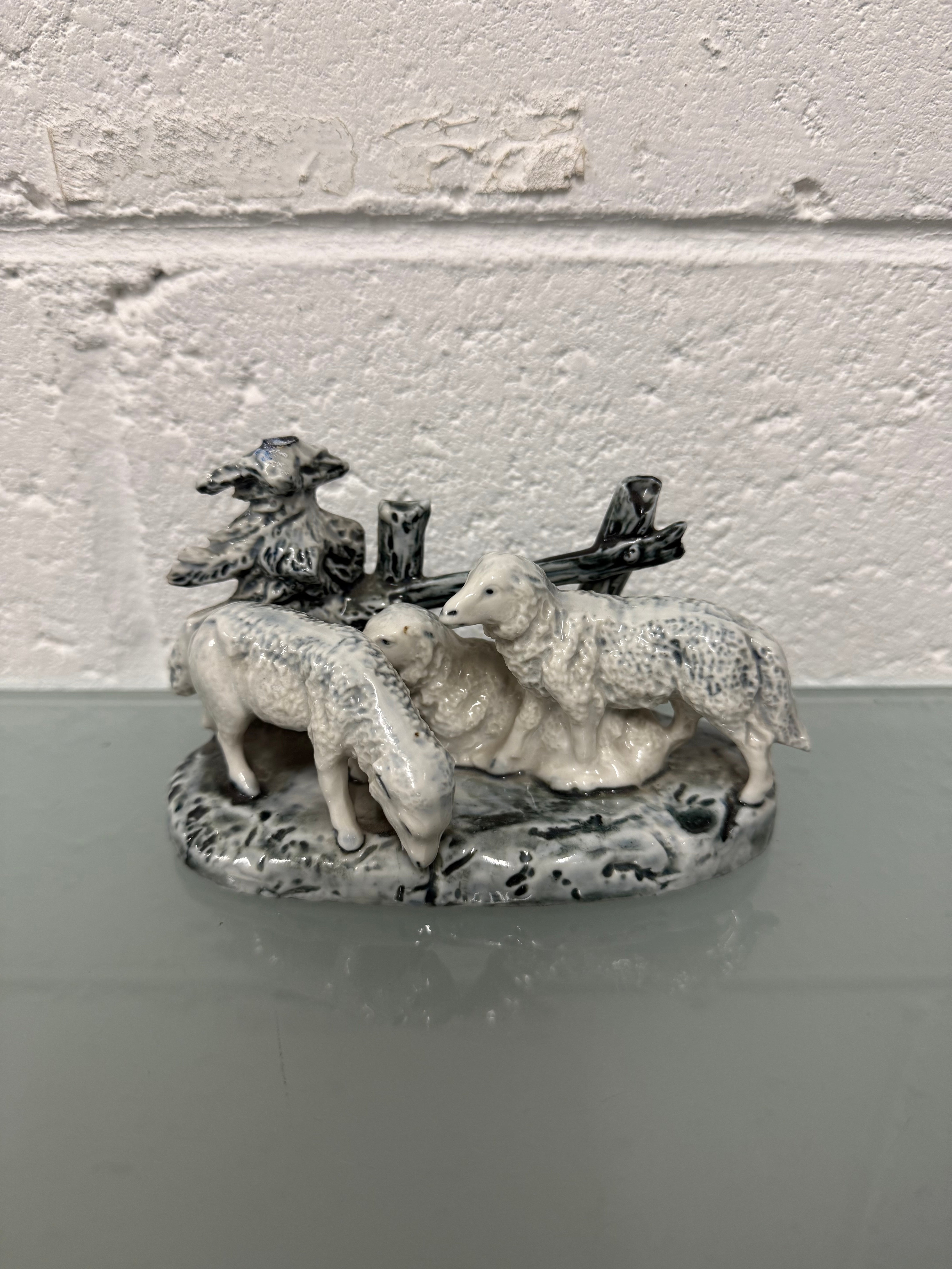 Vintage Signed Sheep Sculpture