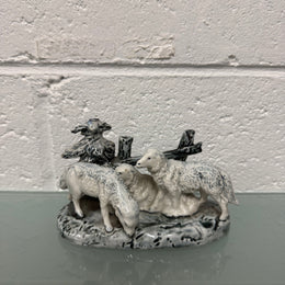 Vintage Signed Sheep Sculpture