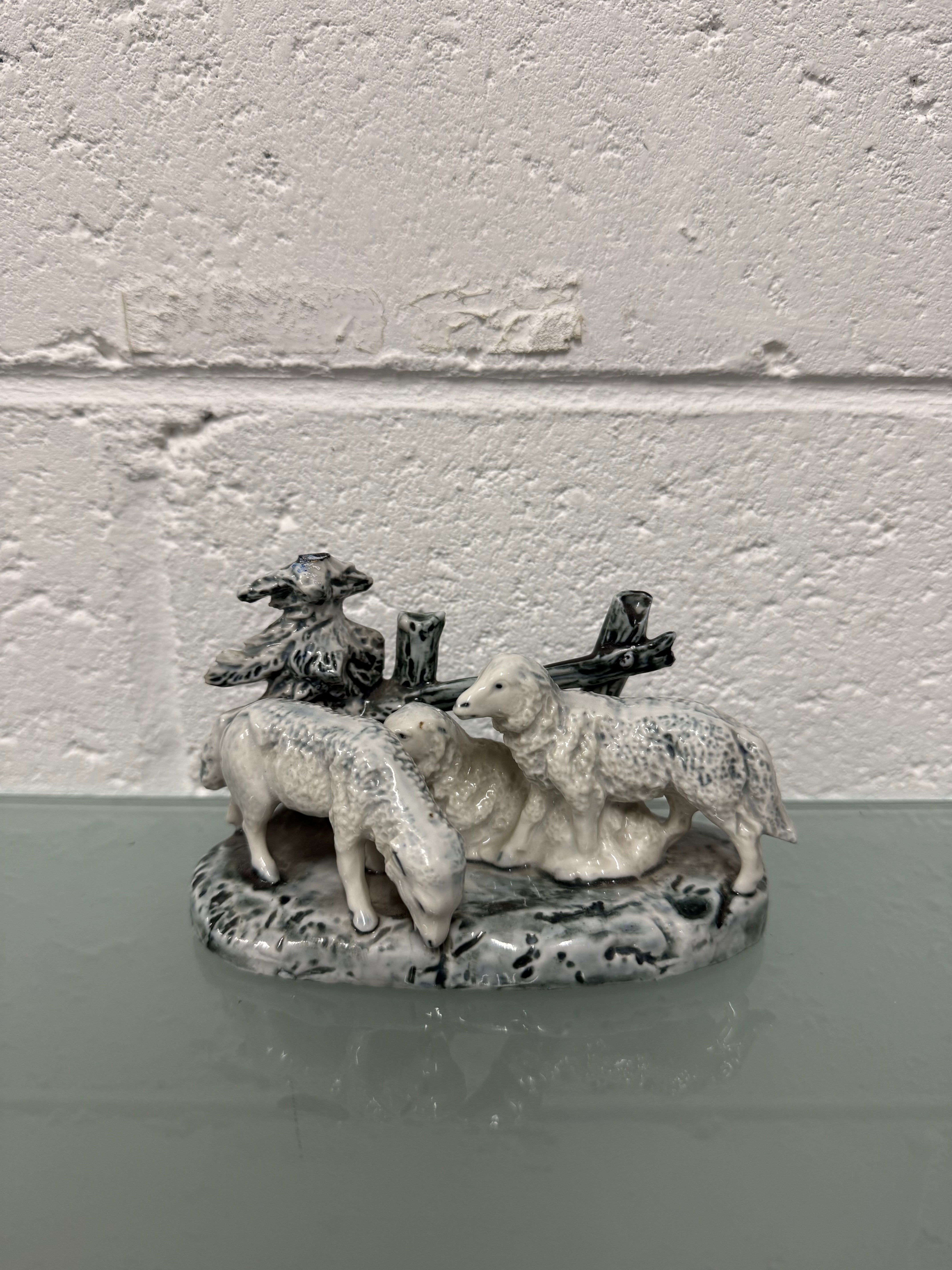 Vintage Signed Sheep Sculpture