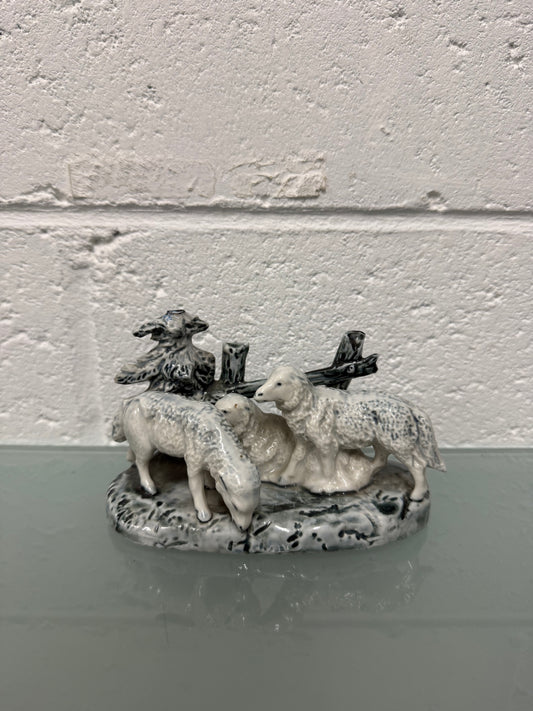 Vintage Signed Sheep Sculpture
