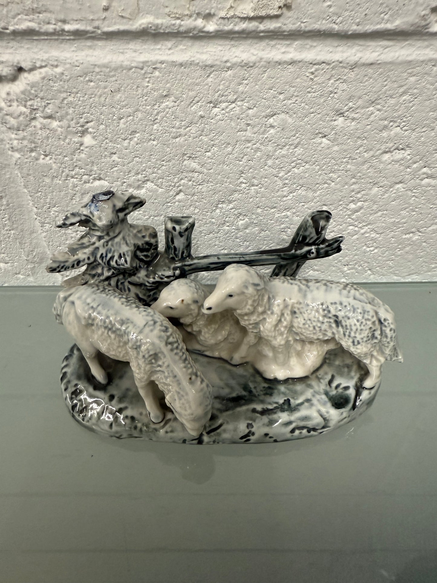 Vintage Signed Sheep Sculpture