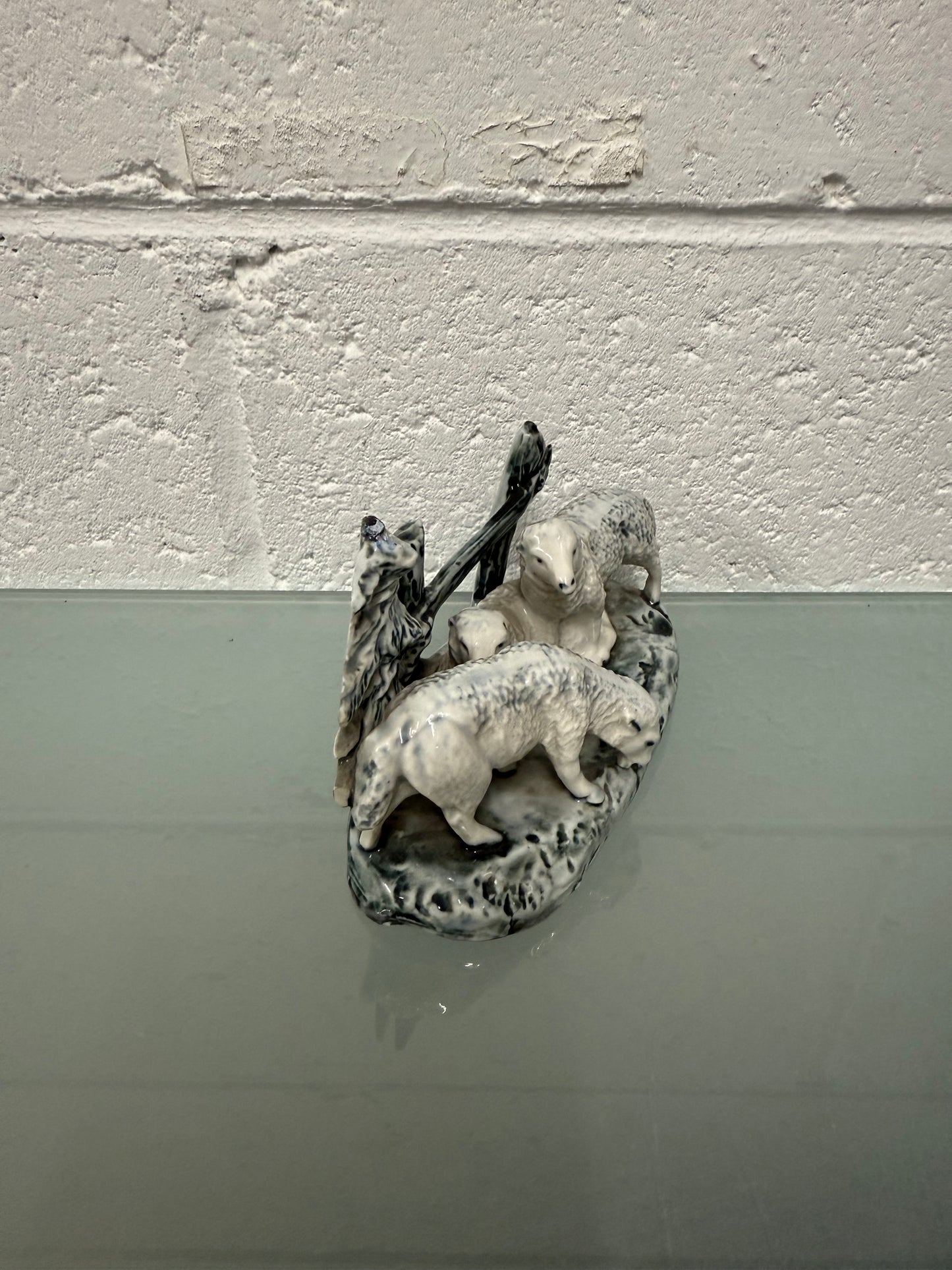 Vintage Signed Sheep Sculpture