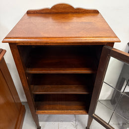 Australian Blackwood Display Cabinet with Leadlight Glass