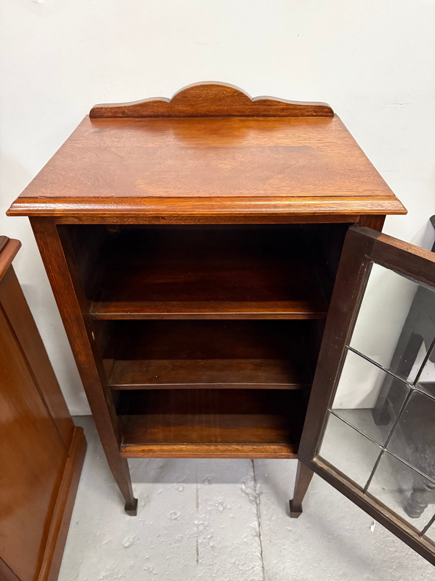 Australian Blackwood Display Cabinet with Leadlight Glass