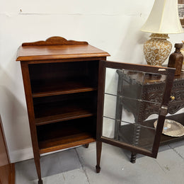 Australian Blackwood Display Cabinet with Leadlight Glass