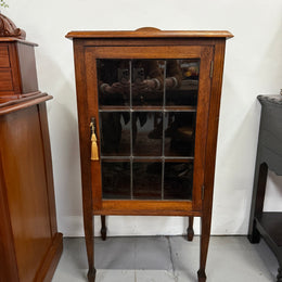 Australian Blackwood Display Cabinet with Leadlight Glass