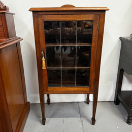 Australian Blackwood Display Cabinet with Leadlight Glass