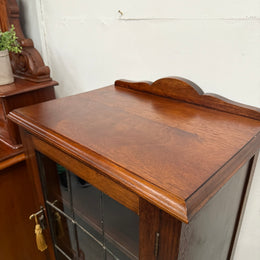 Australian Blackwood Display Cabinet with Leadlight Glass