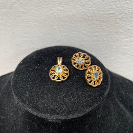 Lovely Vintage Gold Filled Pendant & Earrings Set