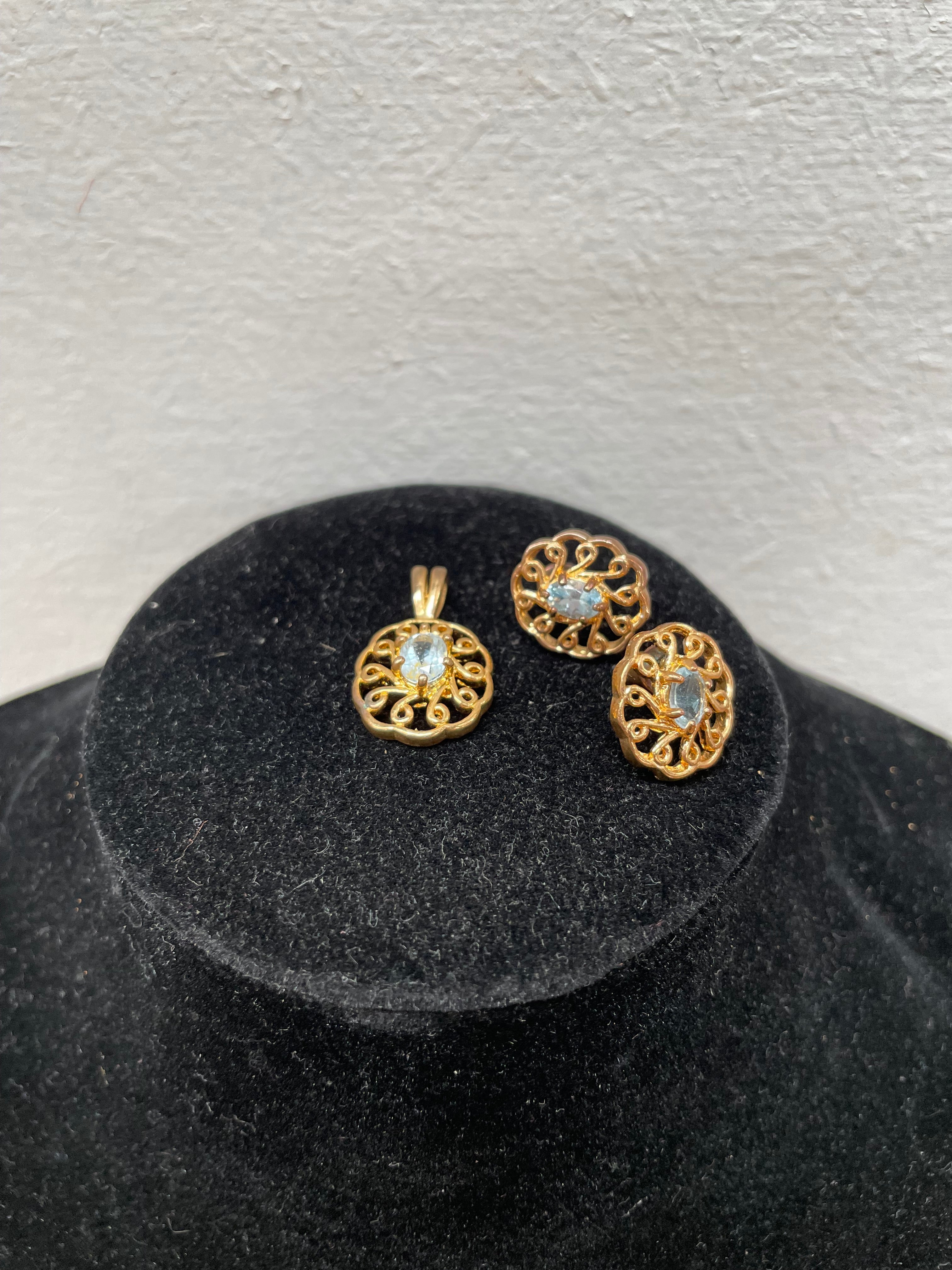 Lovely Vintage Gold Filled Pendant & Earrings Set | Antique & Vintage | Moonee Ponds Antiques | Australia Wide Delivery