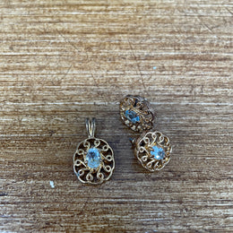 Lovely Vintage Gold Filled Pendant & Earrings Set