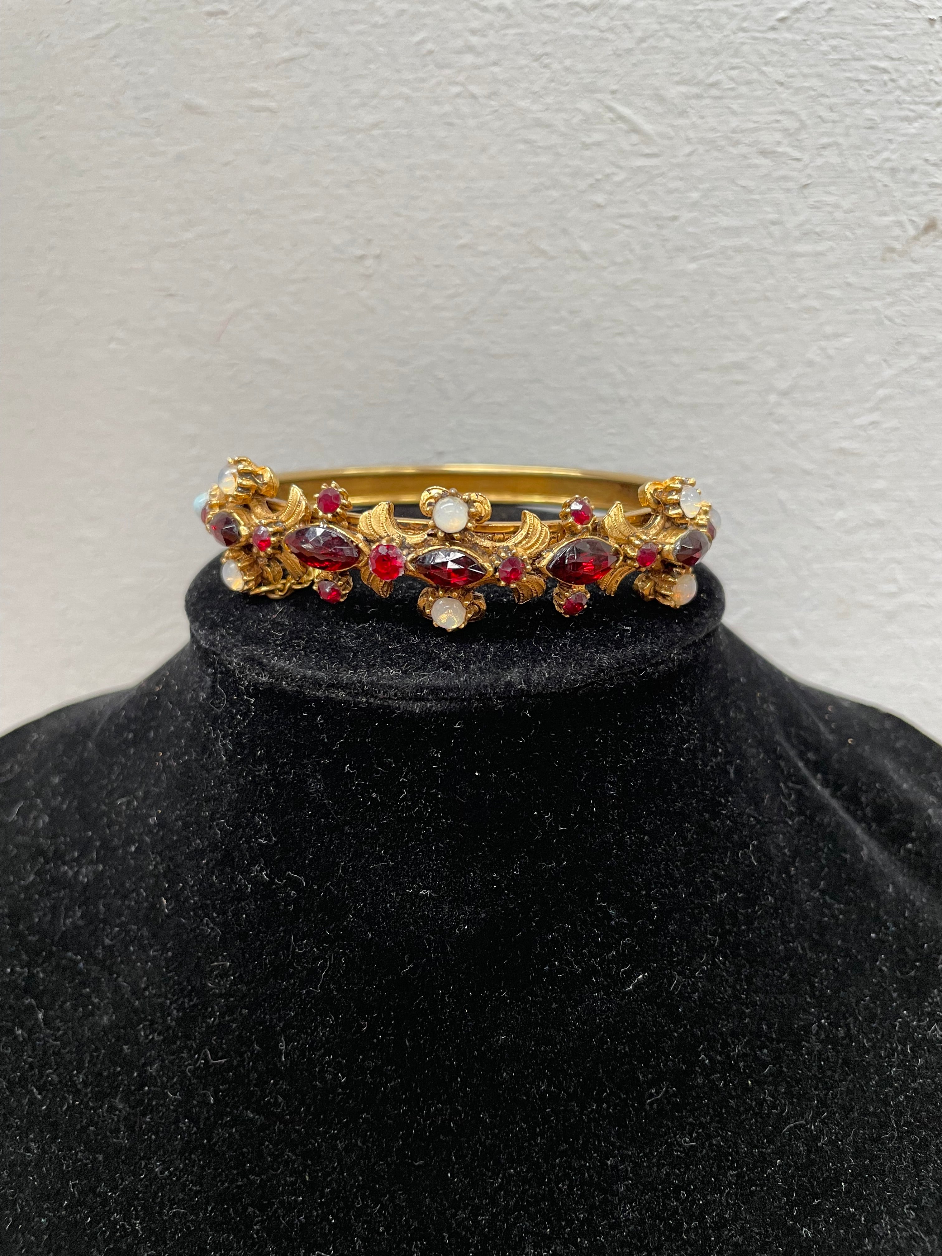 Collectable Florenza New York Gold Tone Garments & Moonstone Bracelet | Antique & Vintage | Moonee Ponds Antiques | Australia Wide Delivery