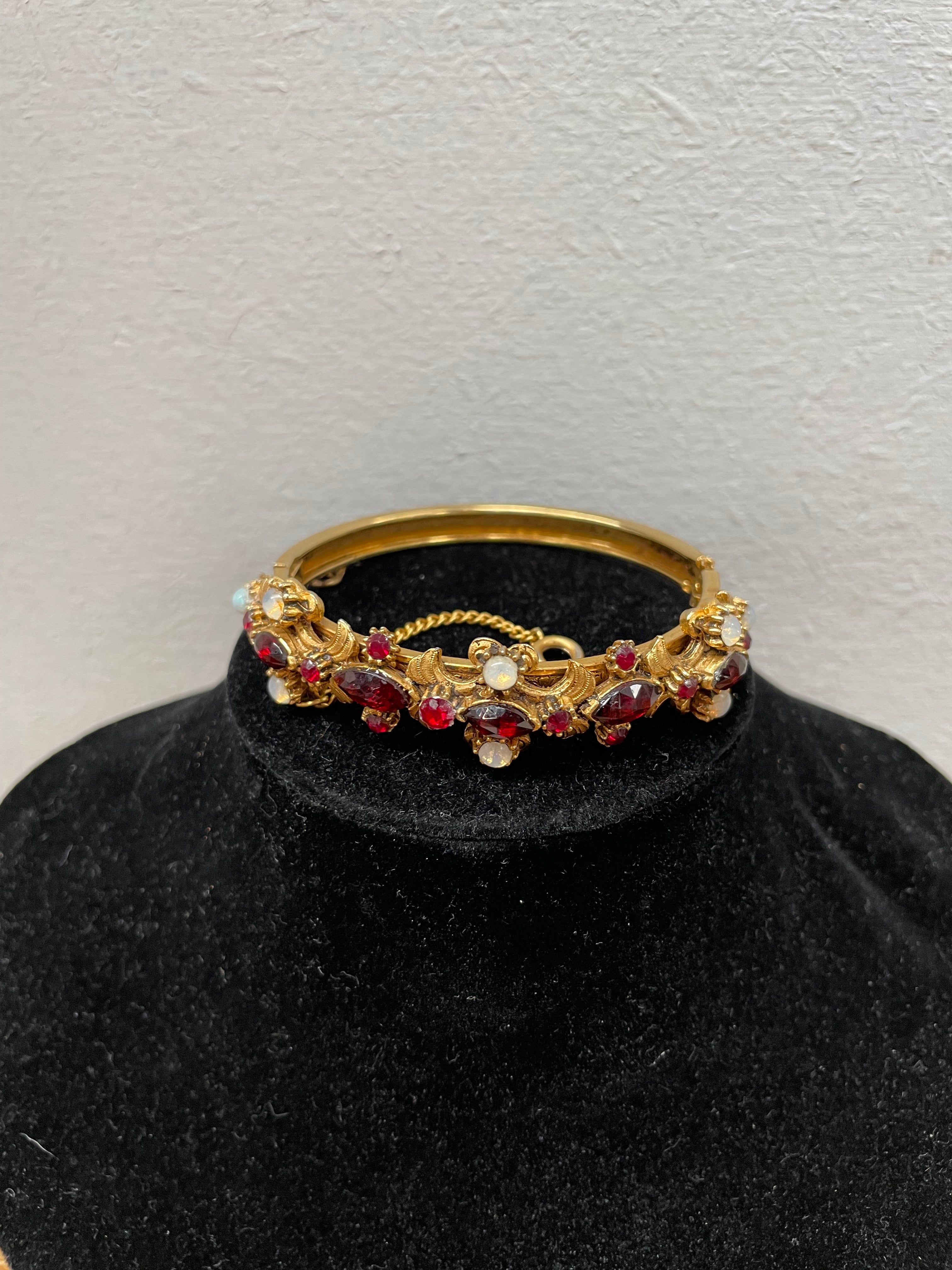 Collectable Florenza New York Gold Tone Garments & Moonstone Bracelet | Antique & Vintage | Moonee Ponds Antiques | Australia Wide Delivery