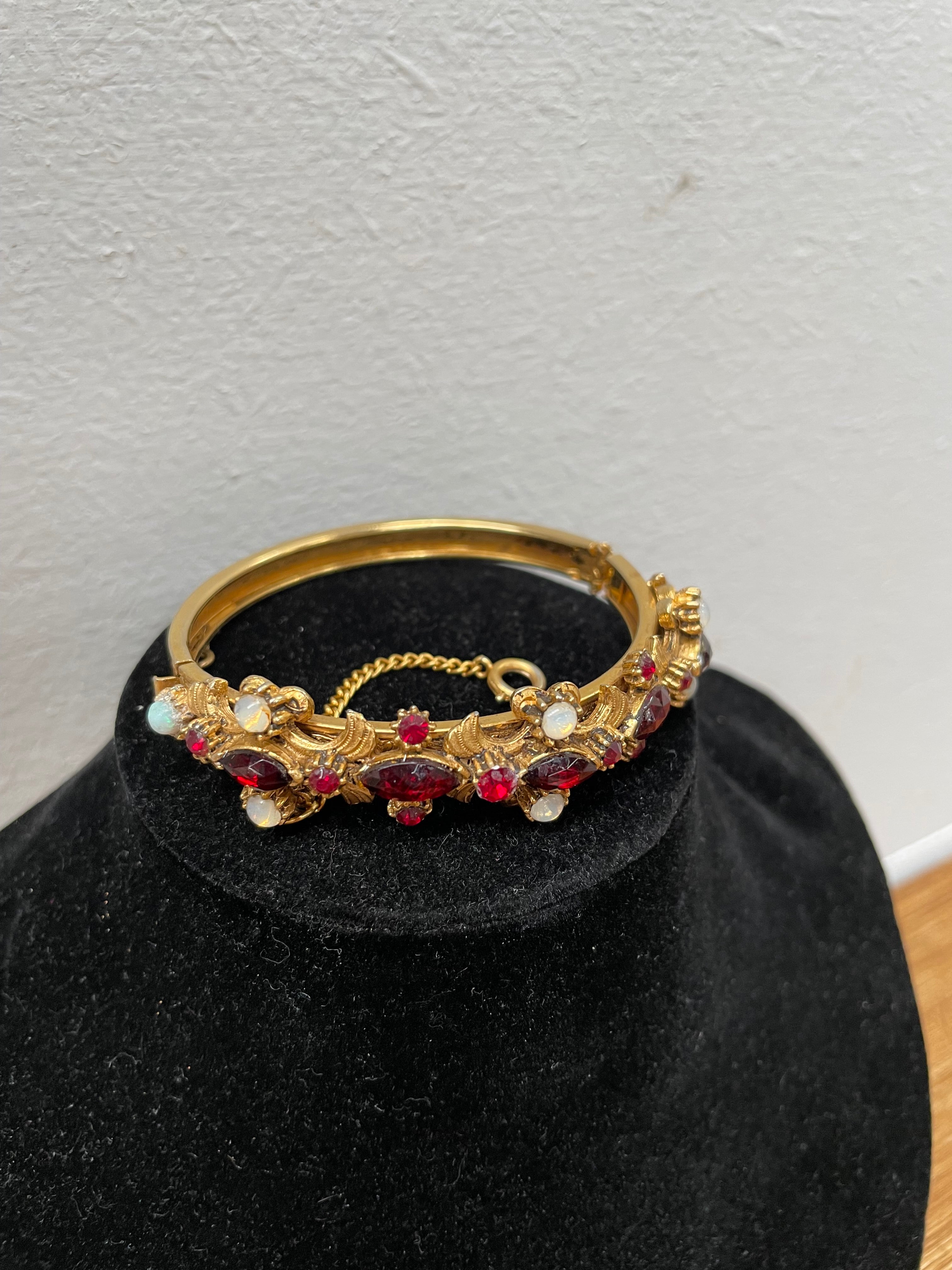 Collectable Florenza New York Gold Tone Garments & Moonstone Bracelet | Antique & Vintage | Moonee Ponds Antiques | Australia Wide Delivery