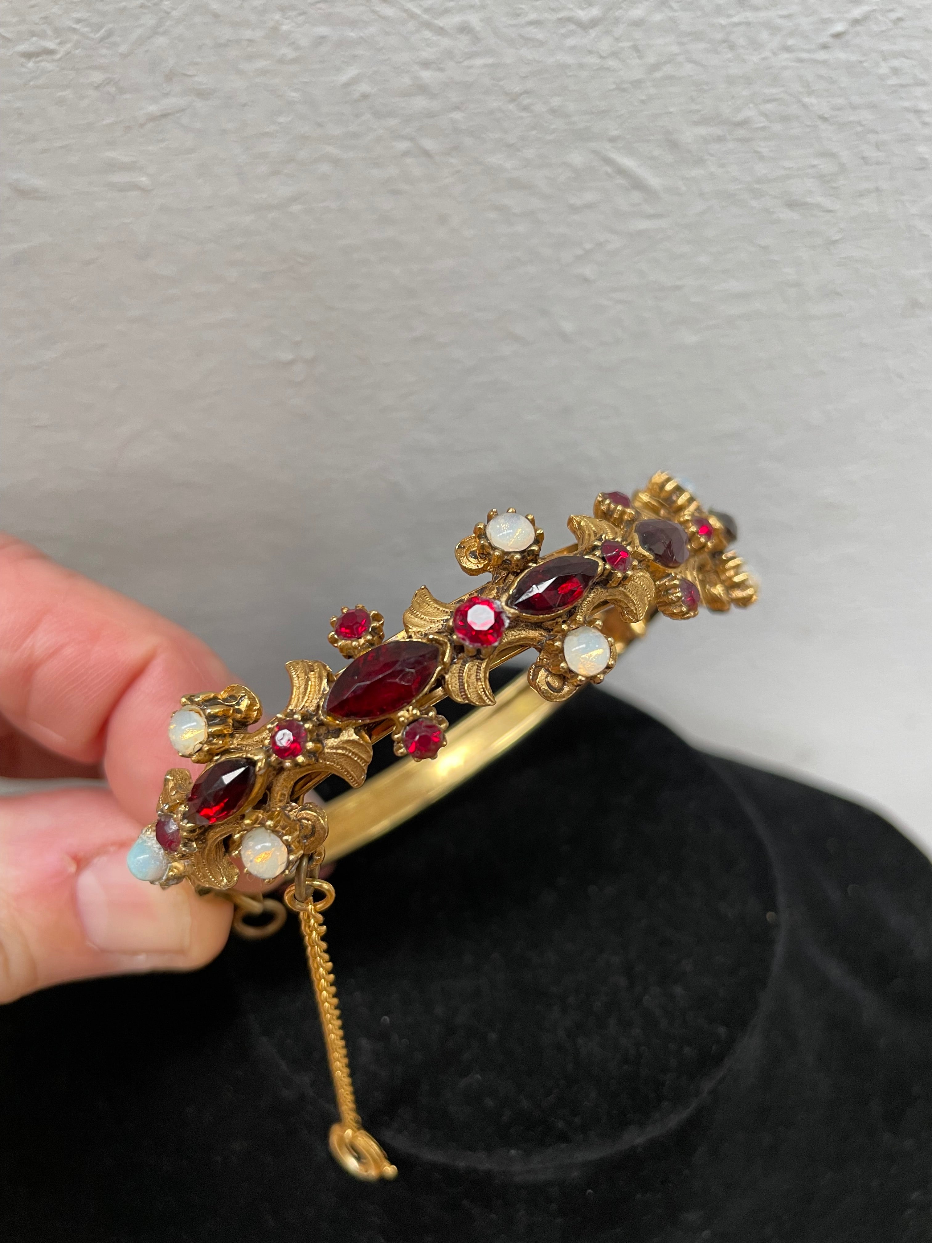Collectable Florenza New York Gold Tone Garments & Moonstone Bracelet | Antique & Vintage | Moonee Ponds Antiques | Australia Wide Delivery