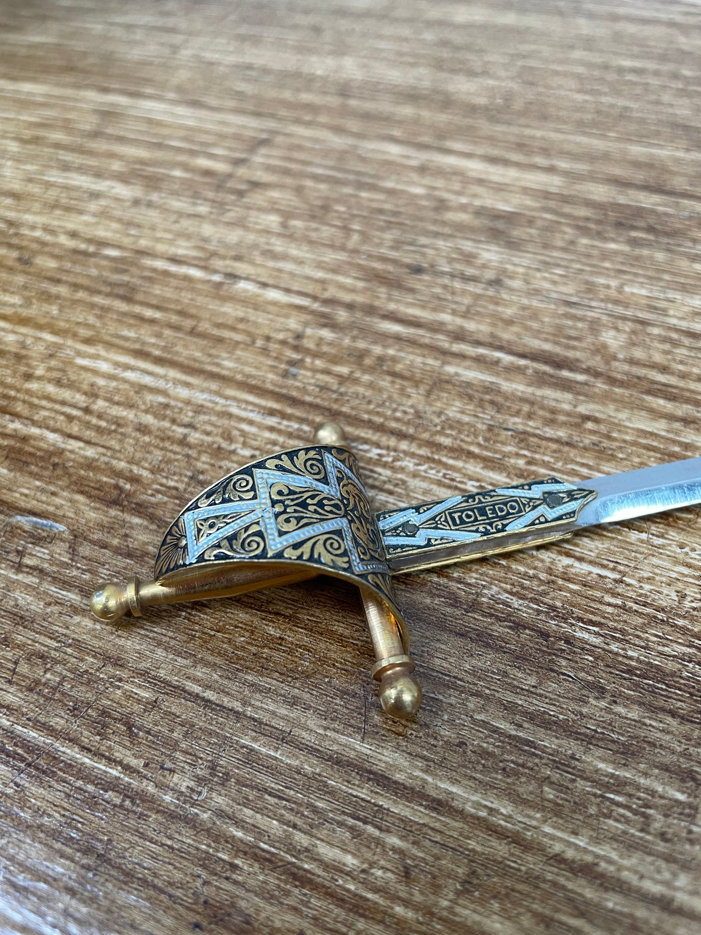 Vintage Spanish Silvered Sword Letter Opener