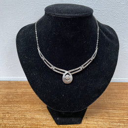 Stunning Vintage Sterling Silver Marcasite Choker Necklace