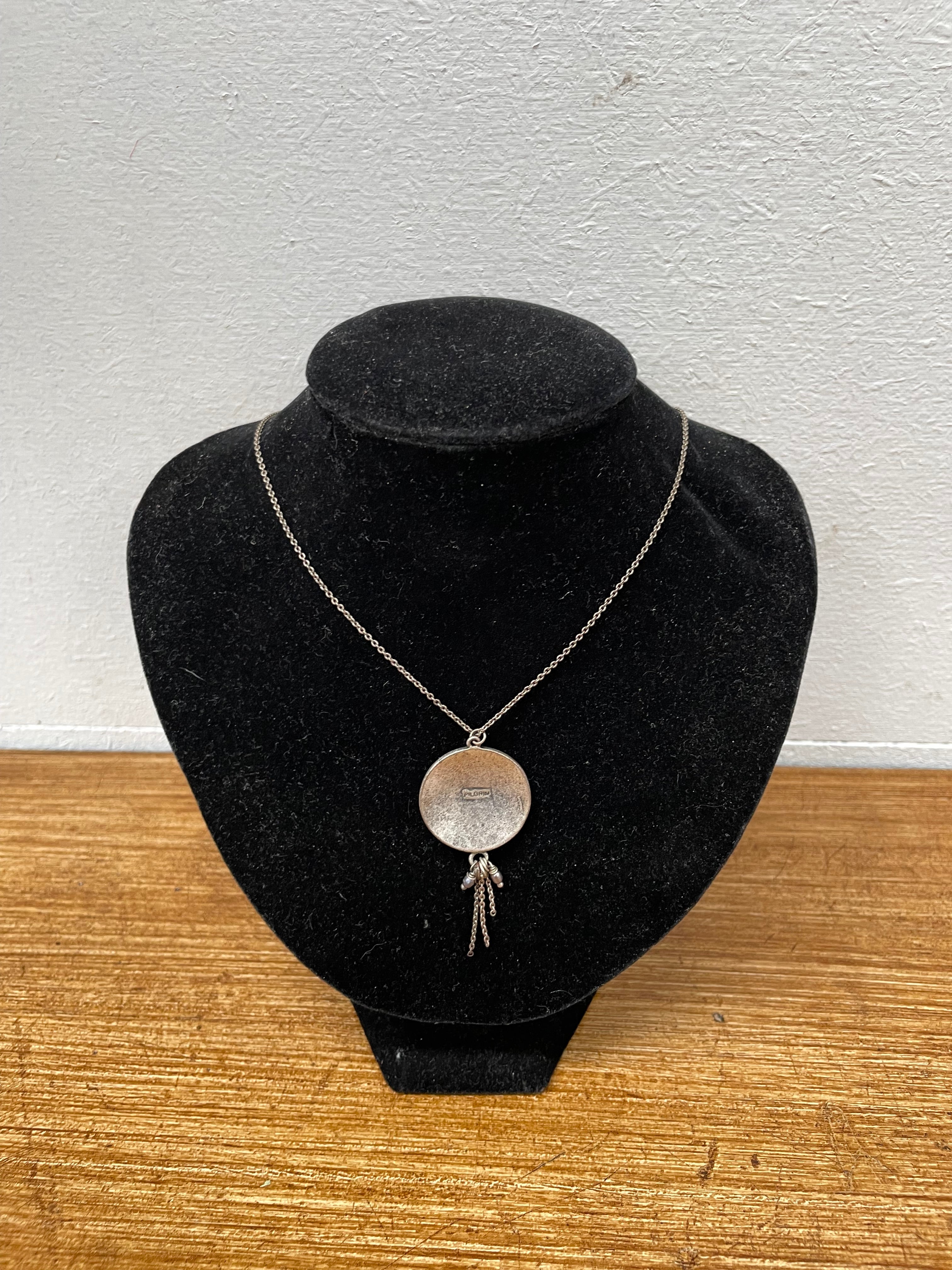 Vintage "Pilgrim" Danish Design Floral Enamel Pendant & Chain | Antique & Vintage | Moonee Ponds Antiques | Australia Wide Delivery