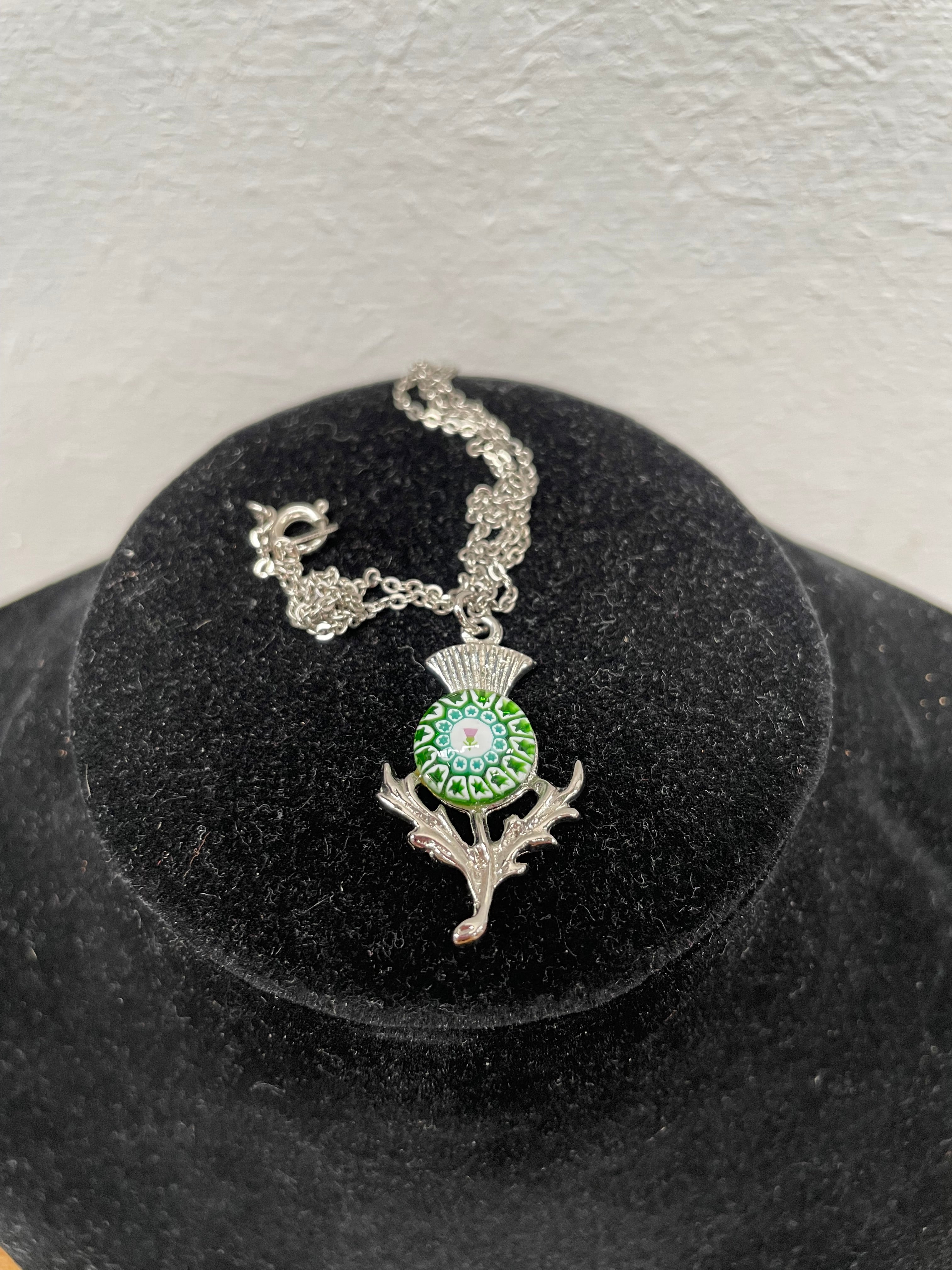 Vintage Scottish Pewter Thistle Pendant & Chain | Antique & Vintage | Moonee Ponds Antiques | Australia Wide Delivery