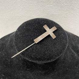 Vintage Heavy Silver Cross Pin