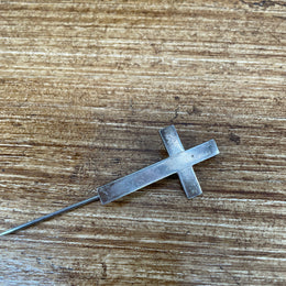 Vintage Heavy Silver Cross Pin