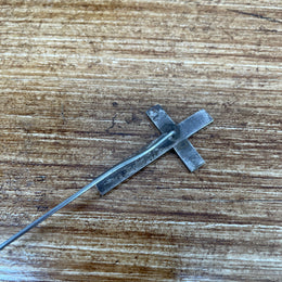 Vintage Heavy Silver Cross Pin