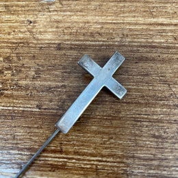 Vintage Heavy Silver Cross Pin