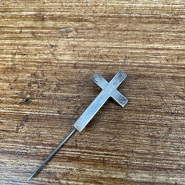 Vintage Heavy Silver Cross Pin