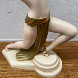 Original Art Deco Porcelain Figurine By Elly Strobach for Royal Dux of Dancer