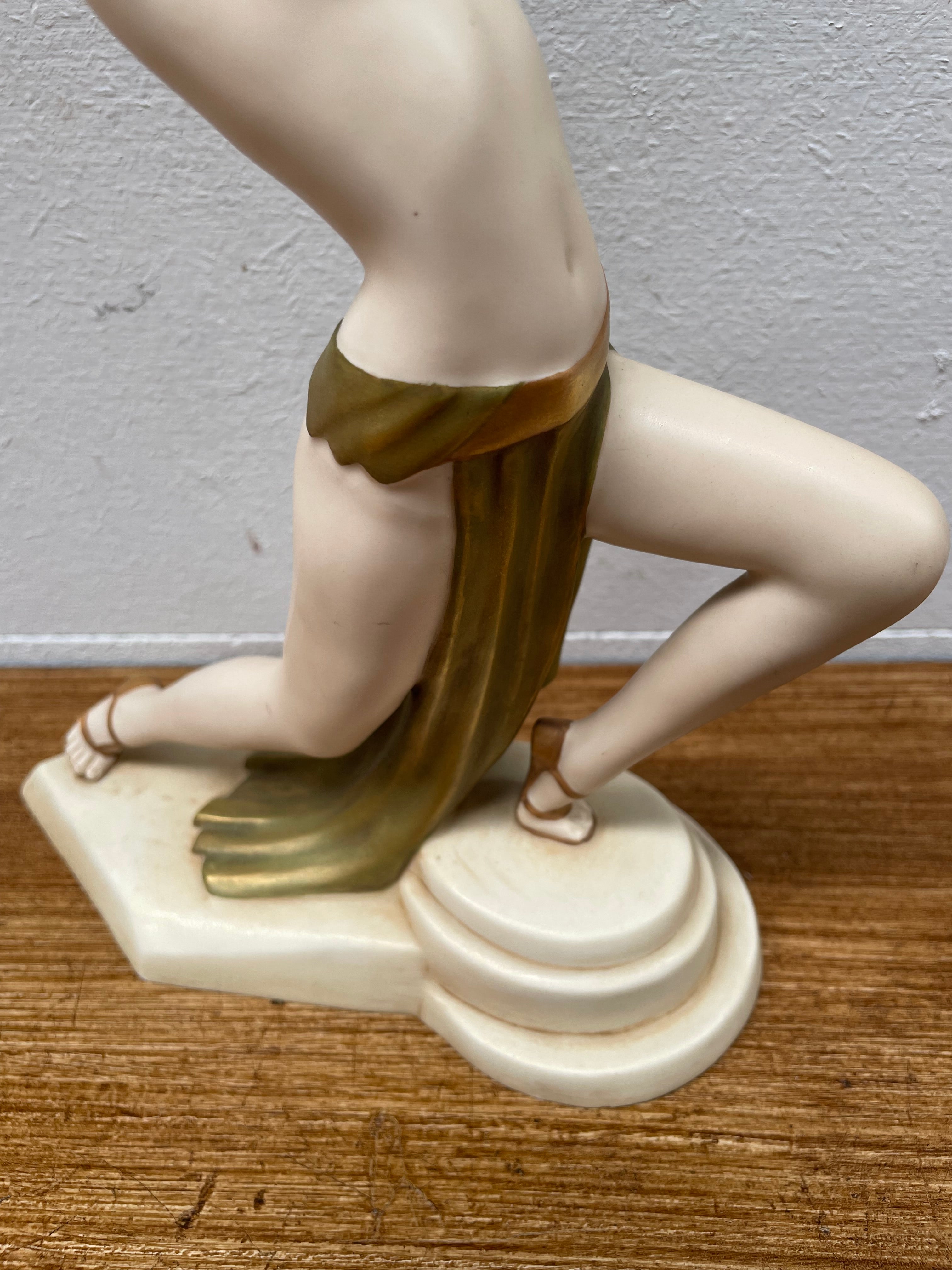 Original Art Deco Porcelain Figurine By Elly Strobach for Royal Dux of Dancer | Antique & Vintage | Moonee Ponds Antiques | Australia Wide Delivery