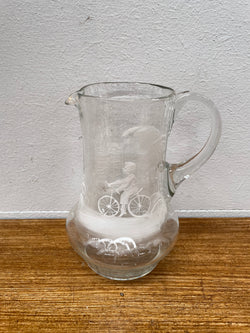 Victorian Mary Gregory Jug "Boy on a bike" | Antique & Vintage | Moonee Ponds Antiques | Australia Wide Delivery