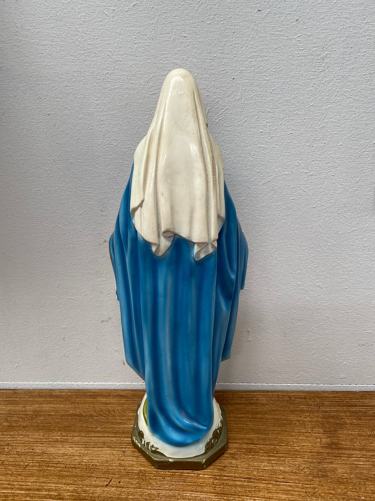 Vintage Hand Painted Plaster Statue of Our Lady Mary