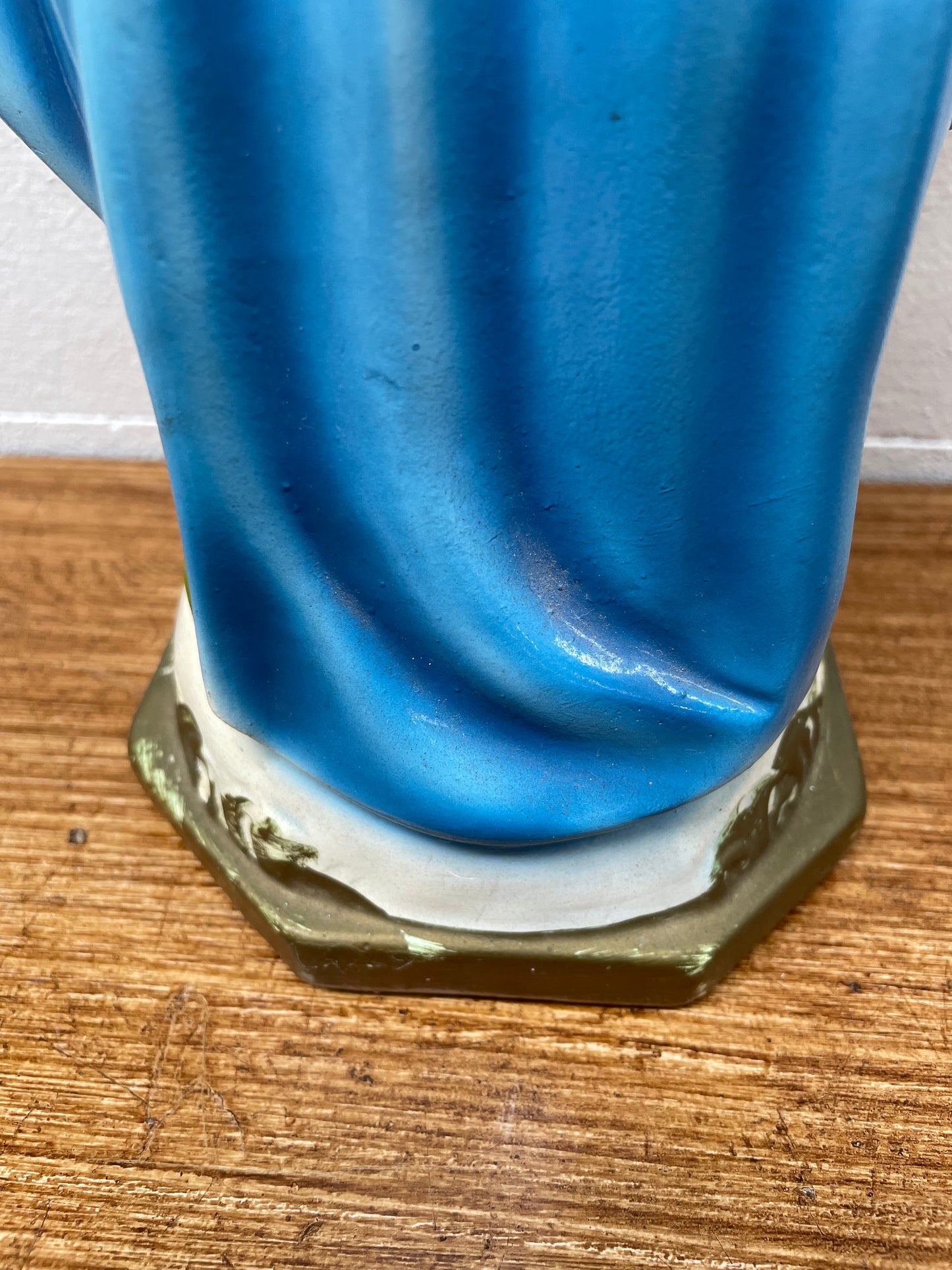 Vintage Hand Painted Plaster Statue of Our Lady Mary