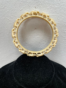 Vintage Carved Bone Elephant Bangle | Antique & Vintage | Moonee Ponds Antiques | Australia Wide Delivery