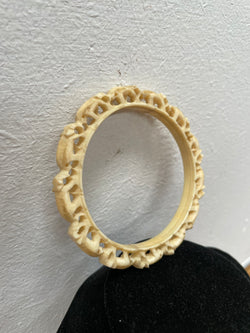 Vintage Carved Bone Elephant Bangle | Antique & Vintage | Moonee Ponds Antiques | Australia Wide Delivery