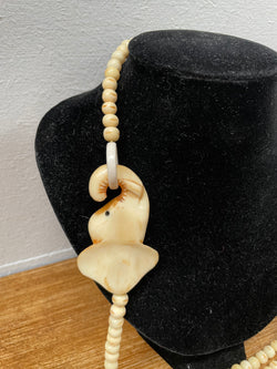 Vintage Carved Bone Beads & Elephant Necklace | Antique & Vintage | Moonee Ponds Antiques | Australia Wide Delivery