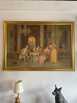 Lovely framed Print " The Chess Game" | Antique & Vintage | Moonee Ponds Antiques | Australia Wide Delivery