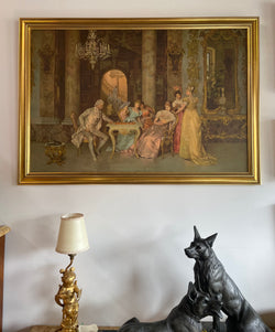 Lovely framed Print " The Chess Game" | Antique & Vintage | Moonee Ponds Antiques | Australia Wide Delivery