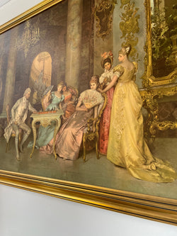 Lovely framed Print " The Chess Game" | Antique & Vintage | Moonee Ponds Antiques | Australia Wide Delivery
