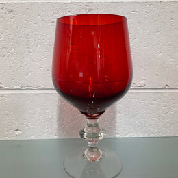 Vintage Ruby Red Glass Vase/Goblet