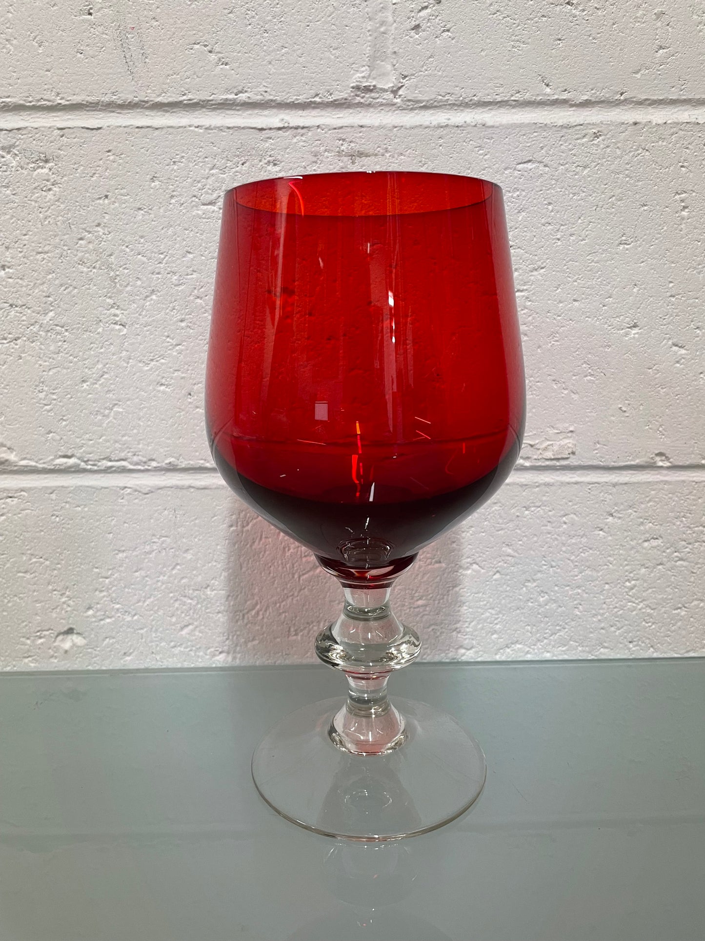 Vintage Ruby Red Glass Vase/Goblet