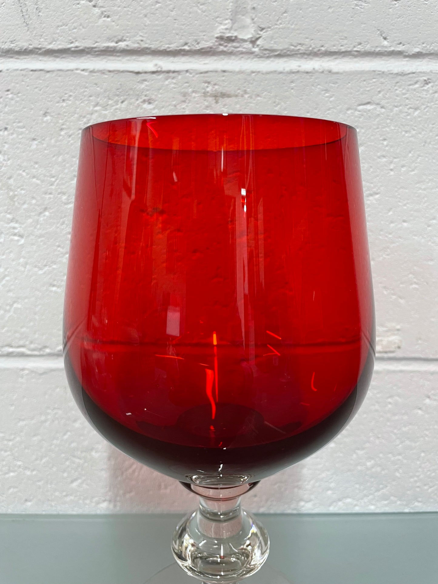 Vintage Ruby Red Glass Vase/Goblet