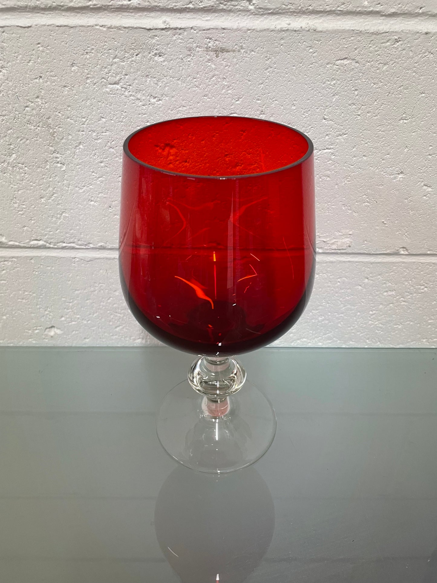 Vintage Ruby Red Glass Vase/Goblet